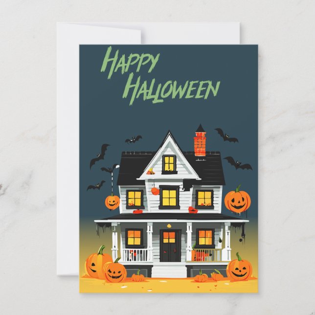 Convite Halloween Hauneen House Party (Frente)