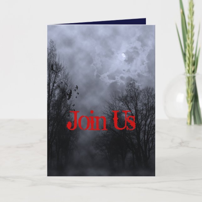 Convite Halloween Haunted Sky Blue Mist Custom Invitation (Frente)