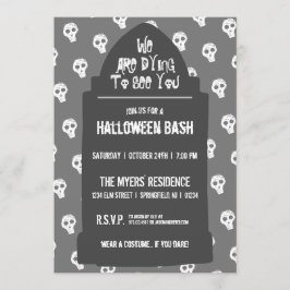 Convite Halloween Headstone Morrendo para vê-lo