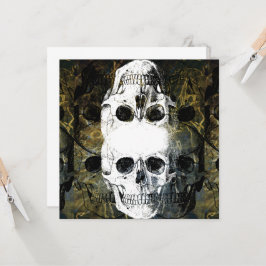 Convite Halloween Horror - 3 Skulls Graffiti Burst