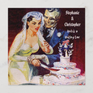 Convite Halloween Horror Noiva & Doom Desmoronando Casamen