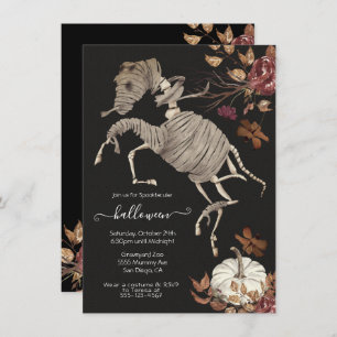 Convite Halloween Horse Floral Dark & Moody