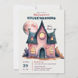 Convite Halloween House Aquecendo Nova Família Em Casa Ros