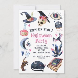 Convite Halloween Invitation, Halloween Party Invitation,