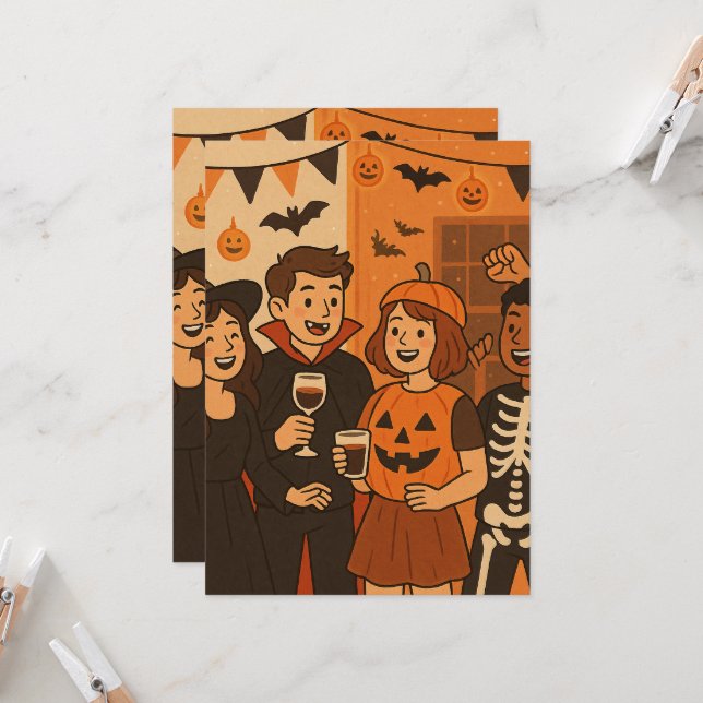 Convite Halloween invitations for a fun party (Frente/Verso In Situ)