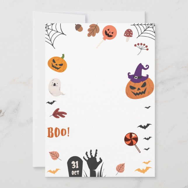 Convite Halloween Invite, Halloween Card (Frente)