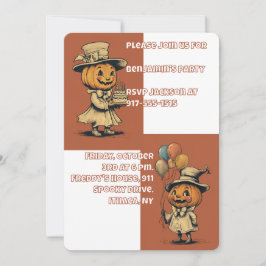 Convite Halloween Jack o Lanterna em Laranja