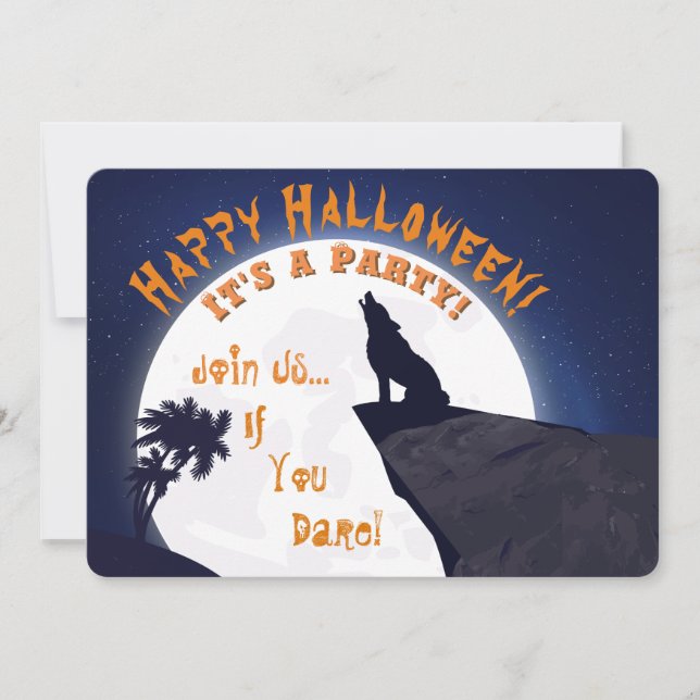 Convite Halloween - Junte-se a nós se você ousar (Frente)