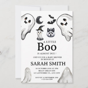 Convite Halloween Little Boo é quase Chá de fraldas devido