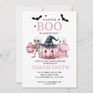 Convite Halloween Little Boo é quase Chá de fraldas devido