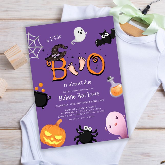 Convite Halloween Little Boo Spooky Chá de fraldas (Halloween Little Boo Spooky Baby Shower Invitation)