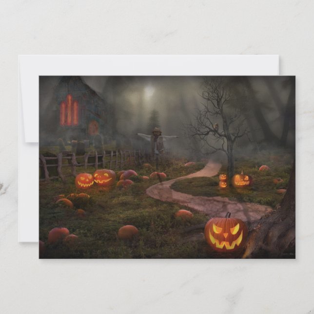 Convite Halloween - Na véspera de Halloween (Frente)