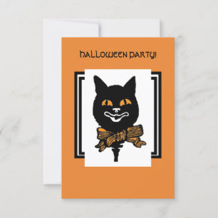 Convite HALLOWEEN NOUVEAU BLACK CAT Gift Tag