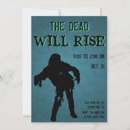 Convite Halloween O Morto Irá Levantar O Monstro Zombie