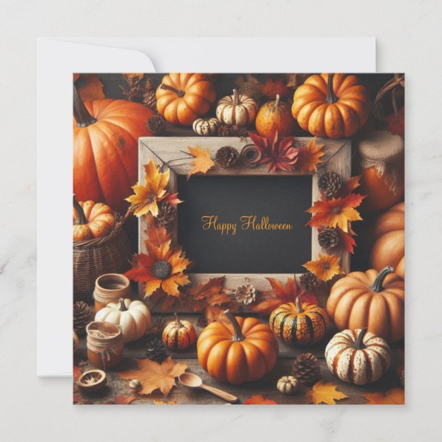 Convite Halloween Orange Frame (Frente)
