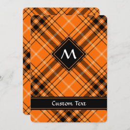 Convite Halloween Orange Tartan