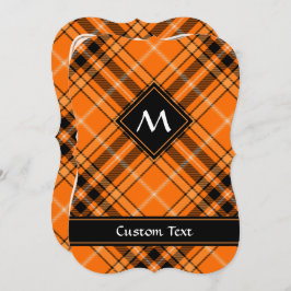 Convite Halloween Orange Tartan
