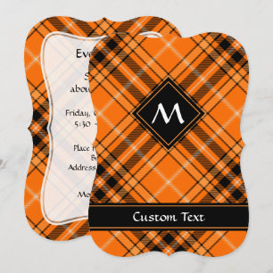 Convite Halloween Orange Tartan