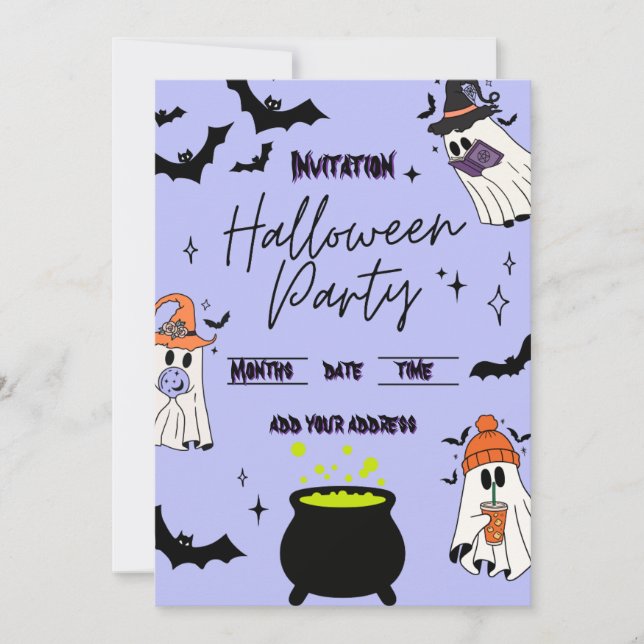 Convite Halloween party invitation card (Frente)