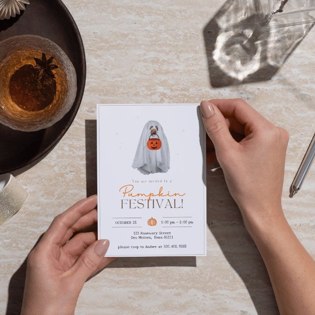 Convite Halloween Party Invitation, ghost dog (Criador carregado)