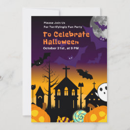 Convite Halloween Party Invitation or Terrifyingly Fun Hal