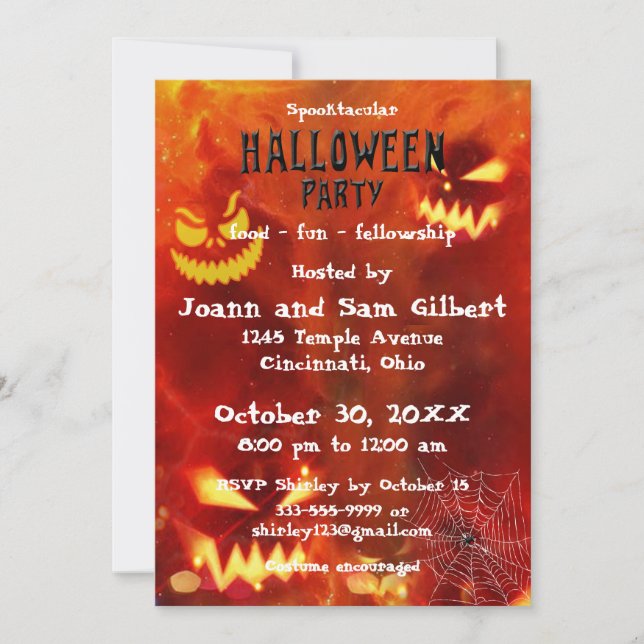 Convite Halloween Party invitation Spooktacular design (Frente)