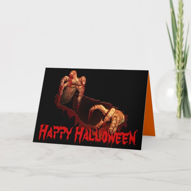Convite Halloween Party Invitations Zombie Custom Cards (Frente)
