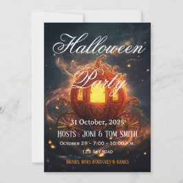 Convite Halloween Party Invite | Elegant Pumpkin Card