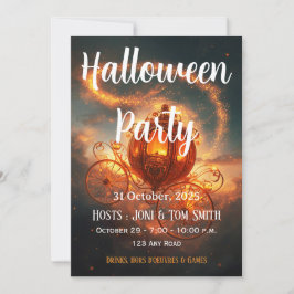 Convite Halloween Party Invite | Elegant Pumpkin Card