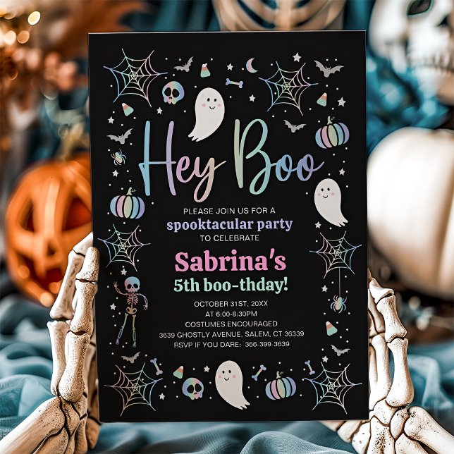 Convite Halloween Pastel Cute Ghost Spooktacular Aniversár (Halloween Pastel Cute Ghost Birthday Spooktacular Invitation)