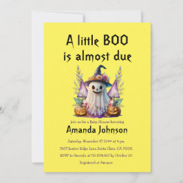 Convite Halloween Pequeno Boo Gênero Chá de fraldas Neutro