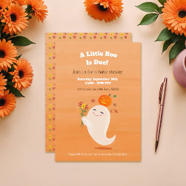 Convite Halloween Pequeno Boo Gênero Chá de fraldas Neutro