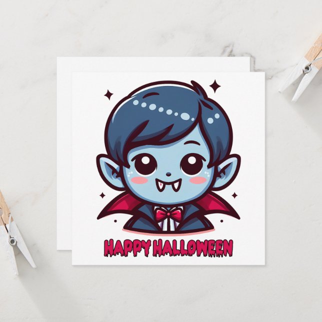 Convite Halloween - Petit vampire mignon (Frente/Verso In Situ)