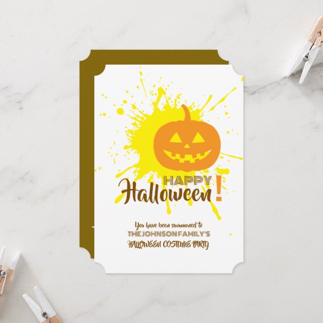 Convite Halloween Pumpkin (Frente/Verso In Situ)