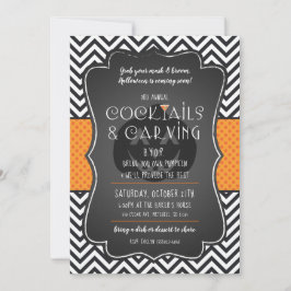 Convite Halloween Pumpkin Carving and Cocktails Invitation