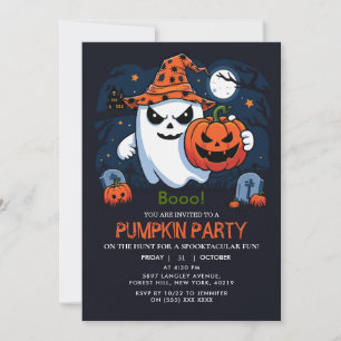 Convite Halloween Pumpkin Ghost
