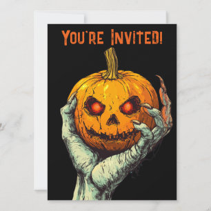 Convite Halloween Pumpkin Ghoul Creepy Mão