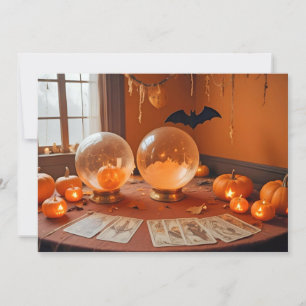 Convite Halloween Pumpkins Bats Cute Spooky Magia Festiva
