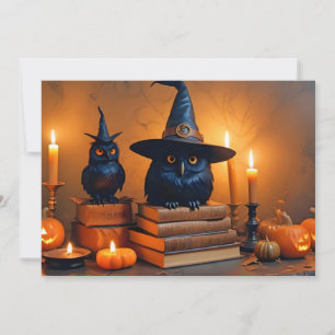 Convite Halloween Pumpkins Coruja Cute Spookie Magia Festi