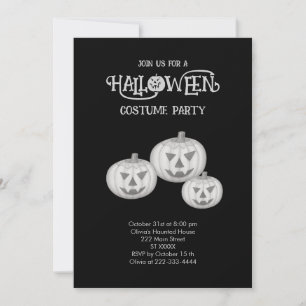 Convite Halloween Pumpkins - Ilustração Desenhada À Mão