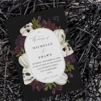 Halloween Purple Floral & Skull Wedding