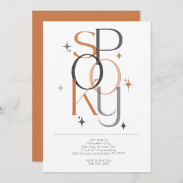 Convite Halloween Retro Moderno Mínimo e Spooky