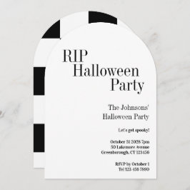 Convite Halloween RIP Party Black and White Check