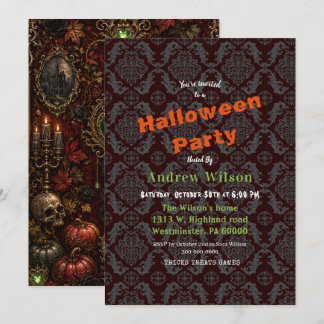Convite Halloween Romântico Gótico