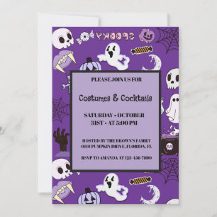 Convite Halloween Roxo