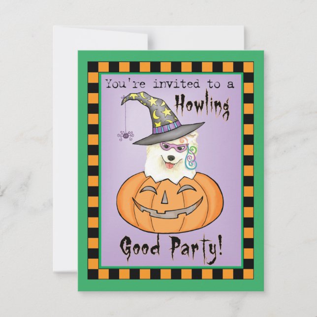 Convite Halloween Samoyed (Frente)
