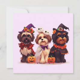 Convite Halloween Shih Tzu Dogs