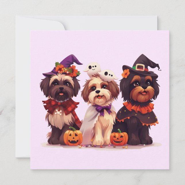 Convite Halloween Shih Tzu Dogs (Frente)