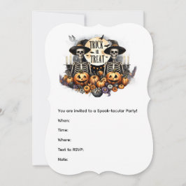 Convite Halloween Skeleton Duo Invitation – Trick or Treat