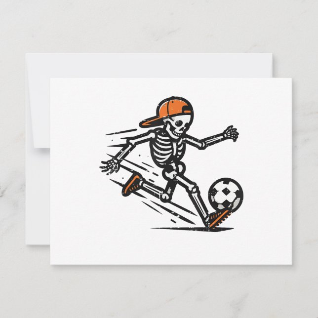 Convite Halloween Skeleton Soccer (Frente)